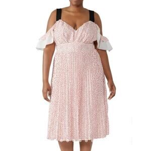 NWOT Eloquii pleated cold shoulder with hearts dress plus size 16